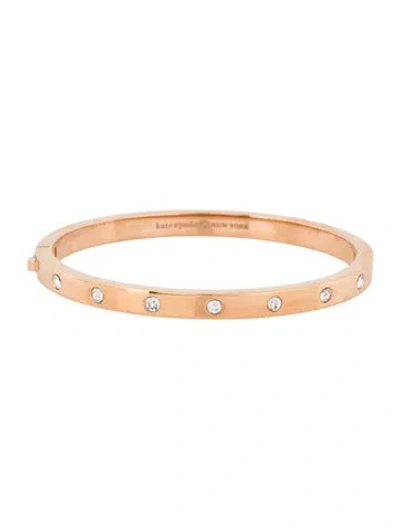 Pre-owned Kate Spade Crystal Hinged Bangle Bracelet W/ Tags, 7"