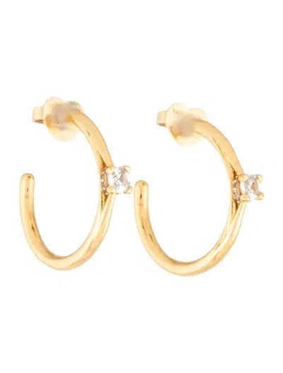 Pre-owned Kate Spade Crystal Hoop Earrings In Multicolor