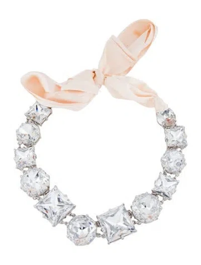 Pre-owned Kate Spade Crystal Kaleidoscope Satin Ribbon Collar Necklace, 46" In Multi