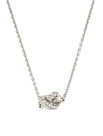 Pre-owned Kate Spade Crystal Knot Pendant Necklace, 20" In Multi