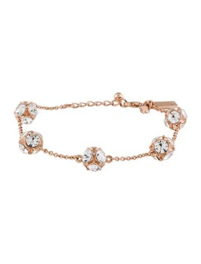 Pre-owned Kate Spade Crystal Lady Marmalade Station Bracelet, 7" In Multi
