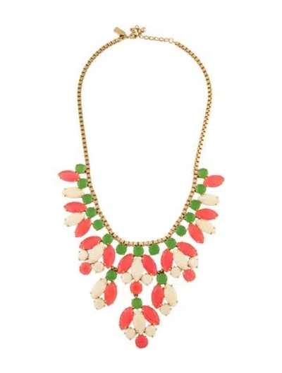 Pre-owned Kate Spade Crystal Marquee Bib Collar Necklace, 18.75" In Multi