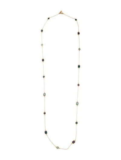 Pre-owned Kate Spade Crystal 'opening Night' Station Necklace, 39" In Multi