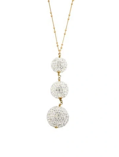 Pre-owned Kate Spade Crystal Orb Lariat Necklace, 34.75"