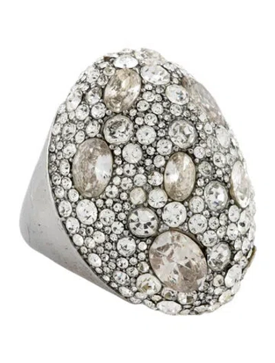 Pre-owned Kate Spade Crystal Pavé Mood Cocktail Ring In Multicolor