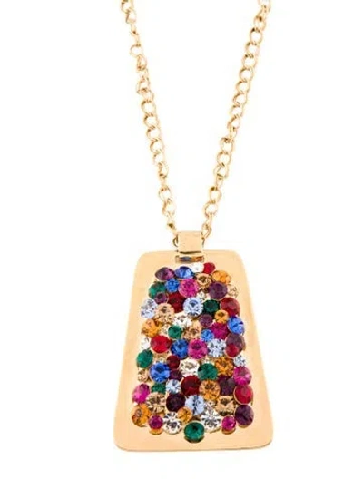 Pre-owned Kate Spade Crystal Pendant Necklace, 32"