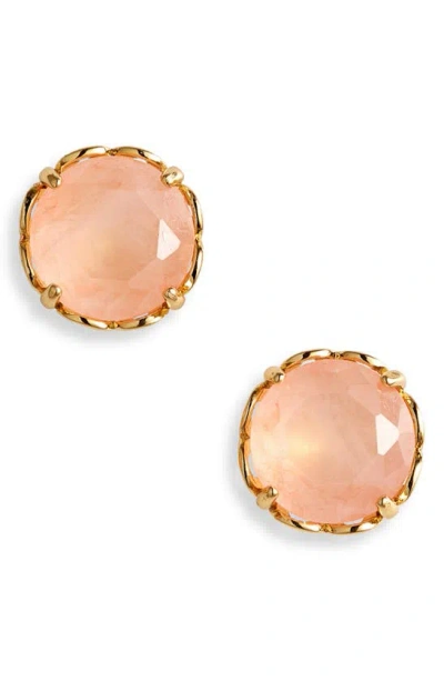 Kate Spade Crystal Round Stud Earrings In Gold