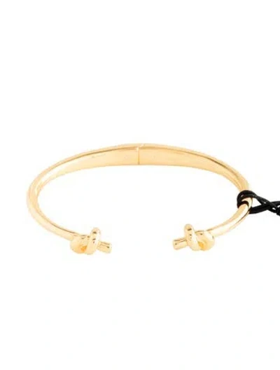 Pre-owned Kate Spade Crystal Sailor's Knot Hinge Cuff Bracelet, 6.5" In Multi