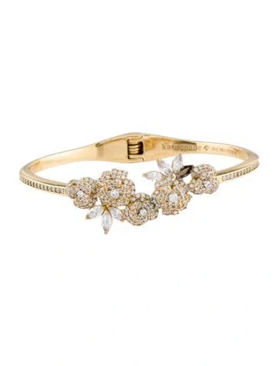 Pre-owned Kate Spade Crystal Special Sparkle Open Hinge Cuff Bracelet, 6.25" In Multi