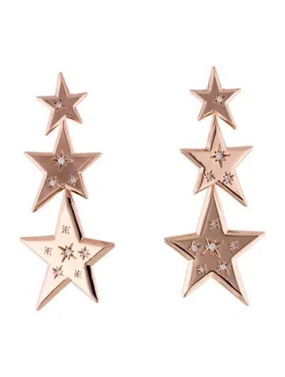 Pre-owned Kate Spade Crystal Star Of The Show Statement Linear Drop Earrings