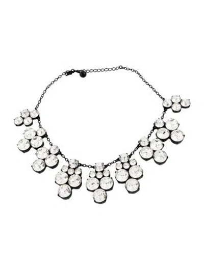 Pre-owned Kate Spade Crystal Station Collar Necklace, 20.5" In Black