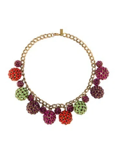 Pre-owned Kate Spade Crystal Station Necklace, 15.75" In Multi