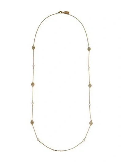 Pre-owned Kate Spade Crystal Station Necklace, 32" In Multi