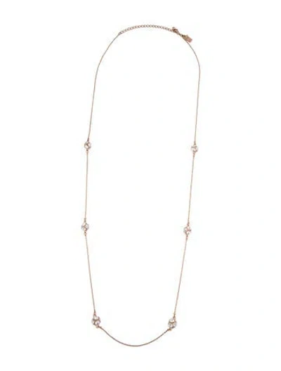 Pre-owned Kate Spade Crystal Station Necklace, 35.5" In Multicolor