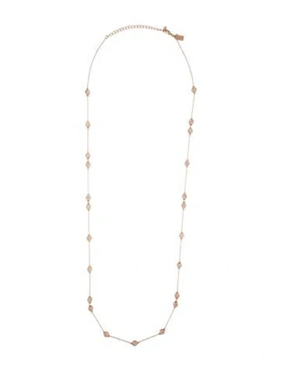 Pre-owned Kate Spade Crystal Station Necklace, 36.75" In Multicolor