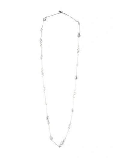 Pre-owned Kate Spade Crystal Station Necklace, 40" In Multicolor