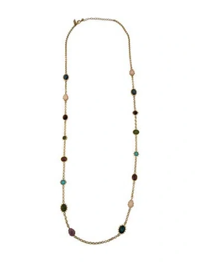 Pre-owned Kate Spade Crystal Station Necklace, 41" In Multi