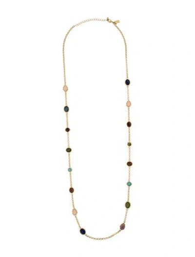 Pre-owned Kate Spade Crystal Station Necklace, 41.25" In Multi