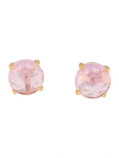 Pre-owned Kate Spade Crystal Stud Earrings In Pink