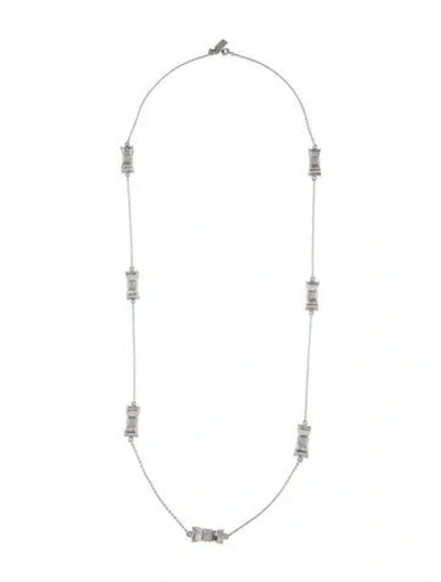 Pre-owned Kate Spade Crystal 'take A Bow' Station Necklace, 32" In Multi