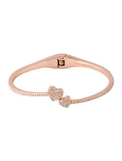 Pre-owned Kate Spade Crystal 'yours Truly' Pavé Hinged Bangle Bracelet, 7.25" In Multicolor