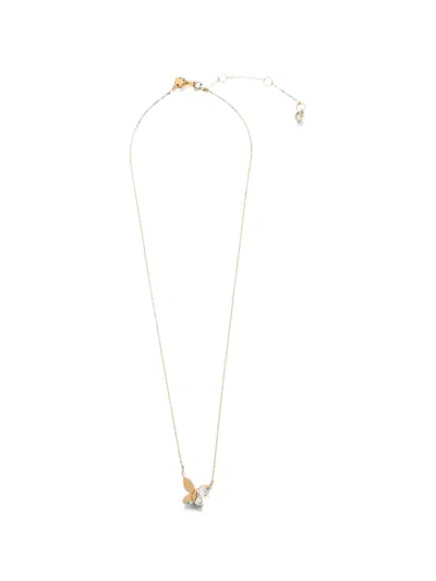 Kate Spade Crystal-embellished Butterfly Necklace In Gold