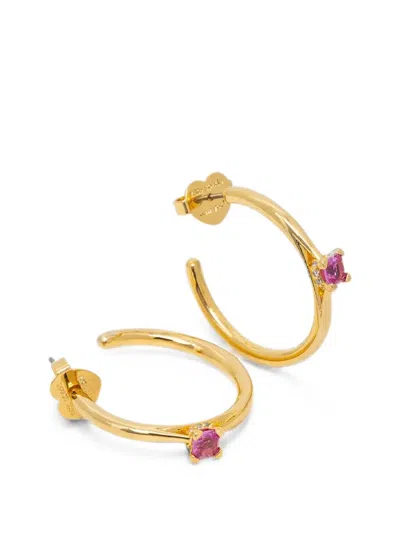 Kate Spade Crystal-embellished Hoop Earrings In Gold