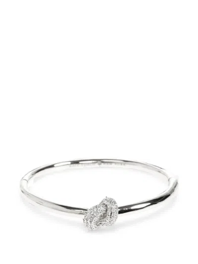 Kate Spade Crystal-embellished Knot Bracelet In Silver