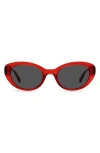 Kate Spade Crystals 51mm Round Sunglasses In Red/ Grey