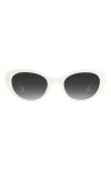Kate Spade Crystals 51mm Round Sunglasses In White/ Dark Grey Sf