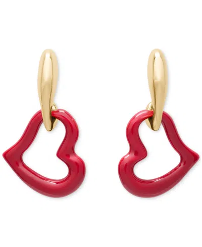 Kate Spade Cubic Zirconia Amour Enamel Drop Earrings In Pink