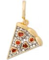 Kate Spade Cubic Zirconia And Glass Stone Gold-tone One In A Million Pizza Charm In Gold