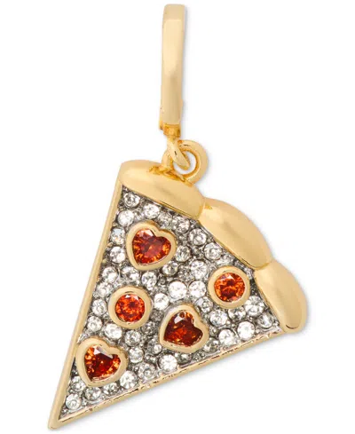 Kate Spade Cubic Zirconia And Glass Stone Gold-tone One In A Million Pizza Charm