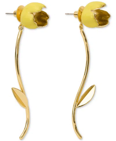 Kate Spade Cubic Zirconia & Imitation Pearl Golden Bloom Floral Statement Earrings In Pattern