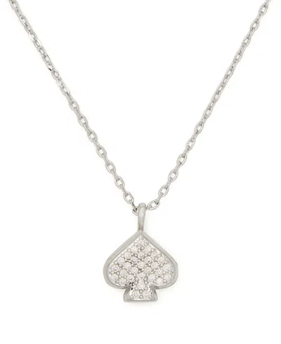 Kate Spade Cubic Zirconia Boxed Pave Mini Pendant Necklace In Metallic