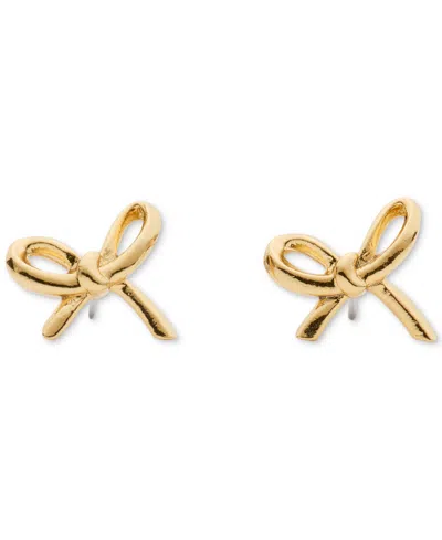 Kate Spade Cubic Zirconia Girlie Pearlie Mini Bow Stud Earrings (also Available In Silver-tone) In Pink