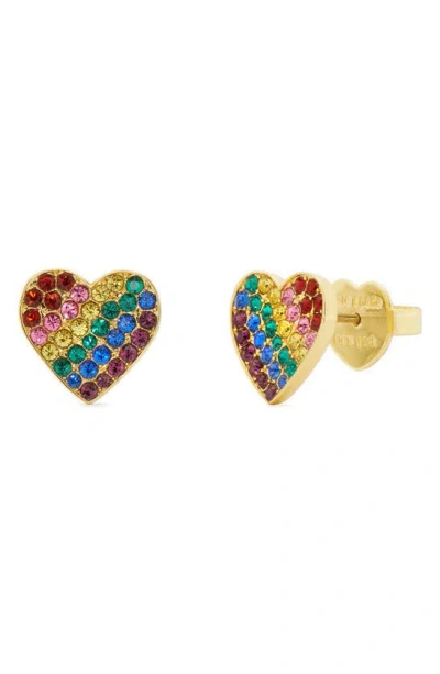Kate Spade Cubic Zirconia Heart Stud Earrings In Multi