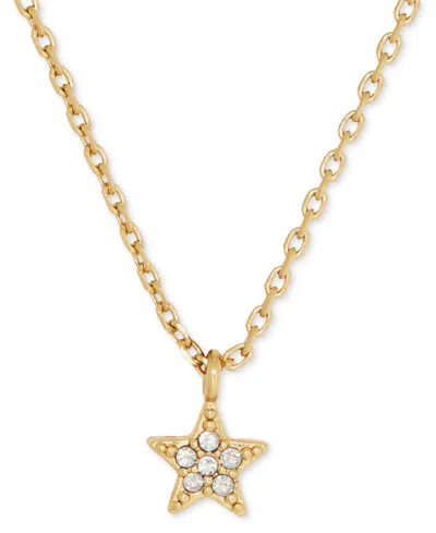 Kate Spade Cubic Zirconia Pave Mini Star Pendant Necklace In Gold