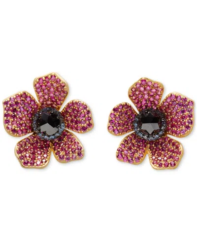 Kate Spade Cubic Zirconia Poppy Statement Stud Earrings In Pink Multi