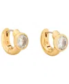 Kate Spade Cubic Zirconia Sparkling Round Huggie Earrings In Gold