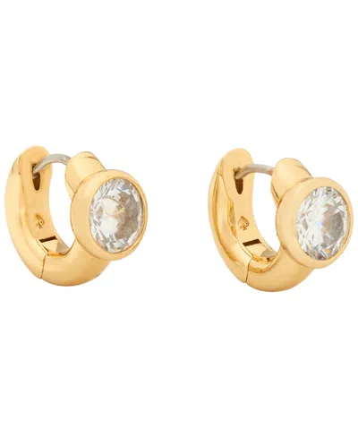 Kate Spade Cubic Zirconia Sparkling Round Huggie Earrings In Gold