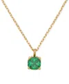 Kate Spade Cubic Zirconia Square Pendant Necklace, 16" + 3" Extender In Green