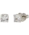 Kate Spade Little Luxuries 6mm Square Studs In Clear,silv