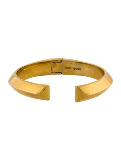 Pre-owned Kate Spade Cuff Hinge Bracelet, 7" In Gold