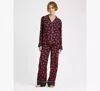 Kate Spade New York Charmeuse Printed Long Sleeve Pajama Set In Cupid Hrts