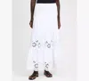 Kate Spade Daisy Eyelet Tiered Maxi Skirt In White