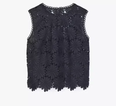 Kate Spade Daisy Lace Shell In Black