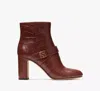 Kate Spade New York Dakota Croc Embossed Bootie In Deep Umber