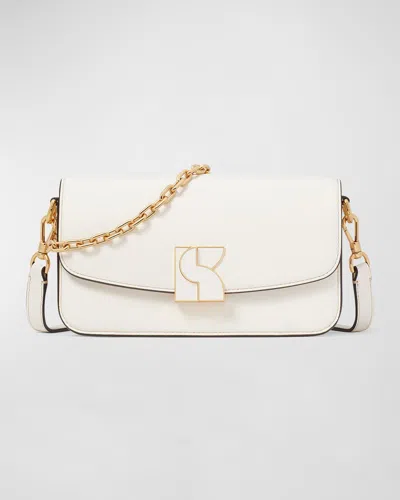 Kate Spade Dakota Flap Leather Crossbody Bag In Cream