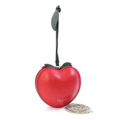 Pre-owned Kate Spade Dark Green Red Color Leather Pochette Shoulder Bag ()